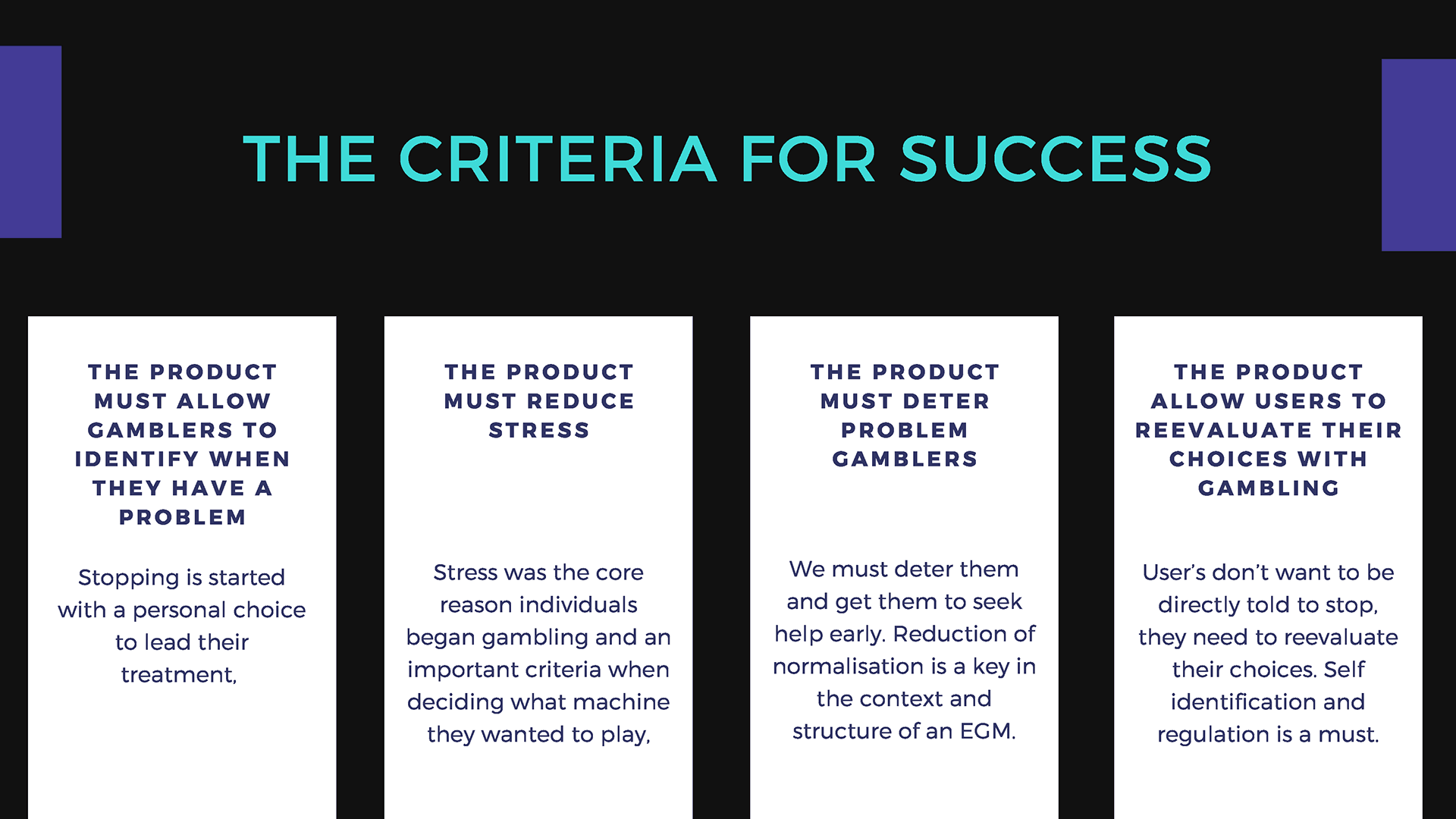 The Criteria for Success 1