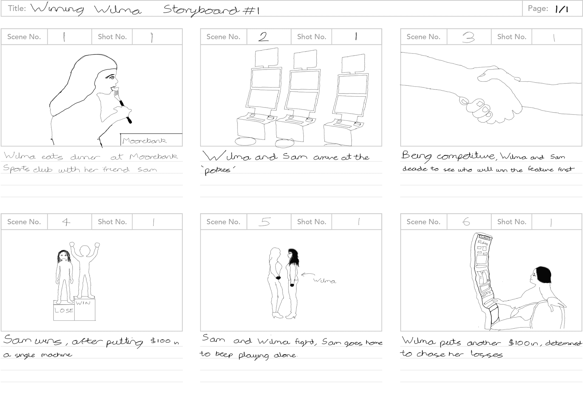 Storyboard 1: Winning Wilma